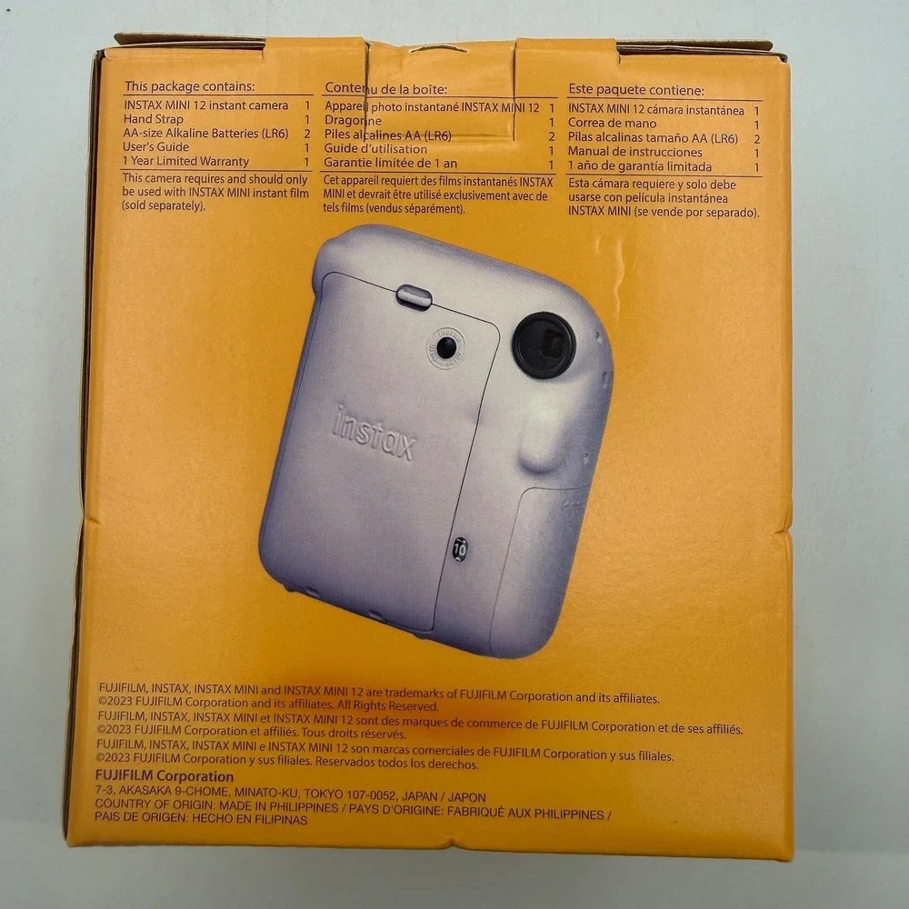 Fujifilm Instax Mini 12 Instant Film Camera Lilac Purple New in Box